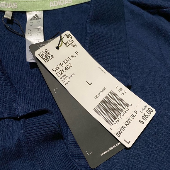 Adidas Navy Short Sleeve Polo Shirt - Picture 2 of 4